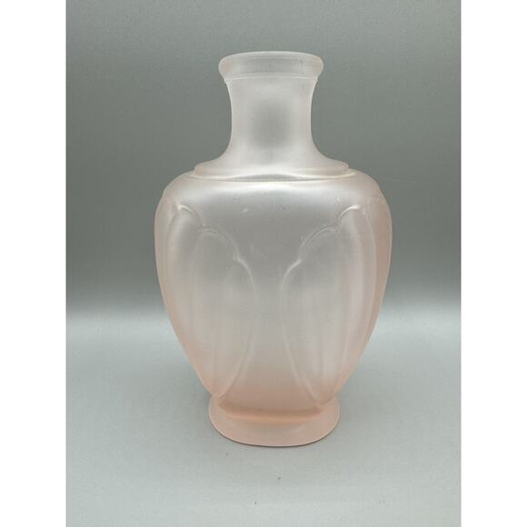 Crabtree Evelyn Night Glass Frosted Pink Carafe Vase Vanity Bottle - Picture 3 of 8